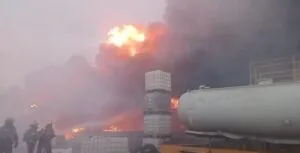 Fábrica de aceites se incendió en Apodaca, Nuevo León