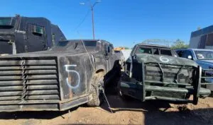FGR destruye 23 vehículos “monstruo” en Tamaulipas