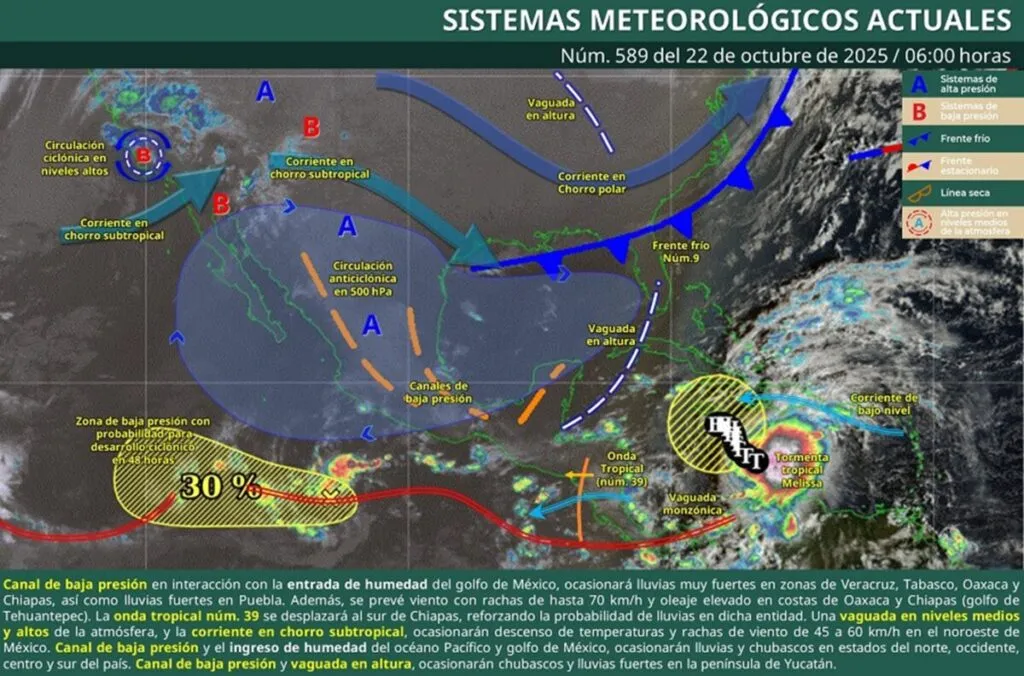 Frente frío 9 amenaza al clima de Baja California