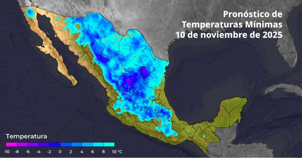 Frente frío cubrirá la mayor parte del país, pronostica el SMN