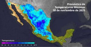 Frente frío cubrirá la mayor parte del país, pronostica el SMN