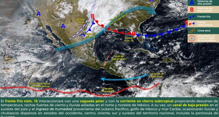 Prevé SMN bajas temperaturas y lluvias en México