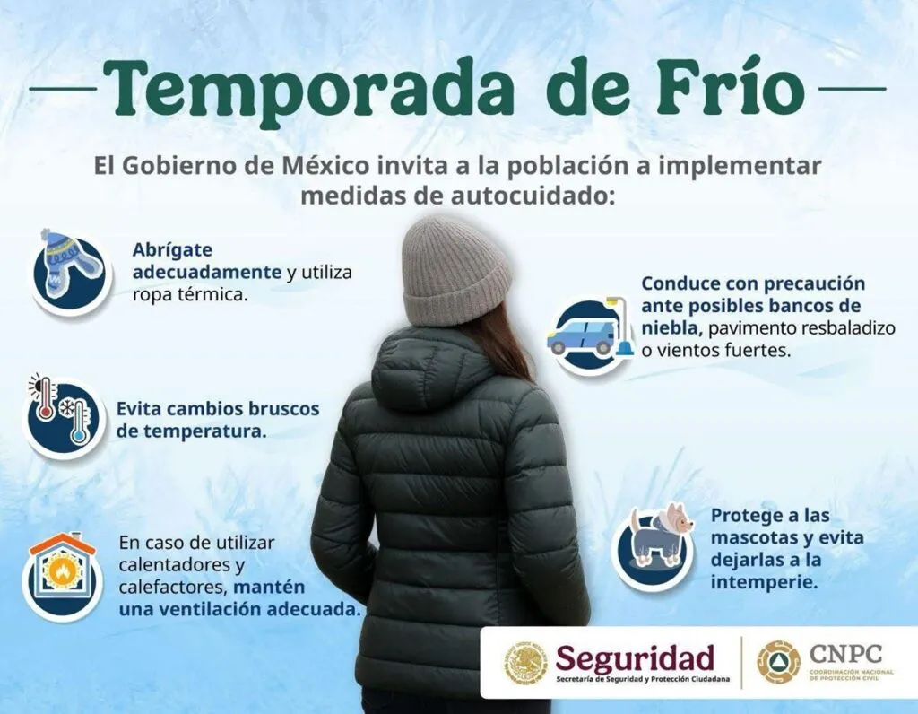 Advierten a la población sobre bajas temperaturas por frente frío