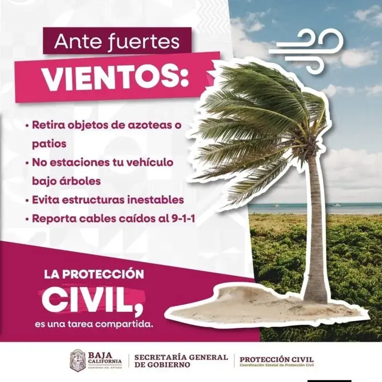 Advierte PC sobre vientos fuertes durante los próximos días