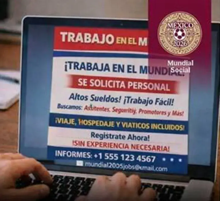 Alertan sobre falsas ofertas de empleo ligadas al mundial