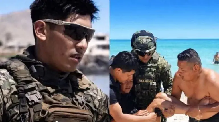 Marino rescata a dos adolescentes de ahogarse en Baja California