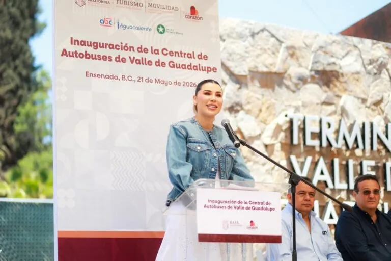 Gobernadora inaugura central de autobuses del Valle de Guadalupe