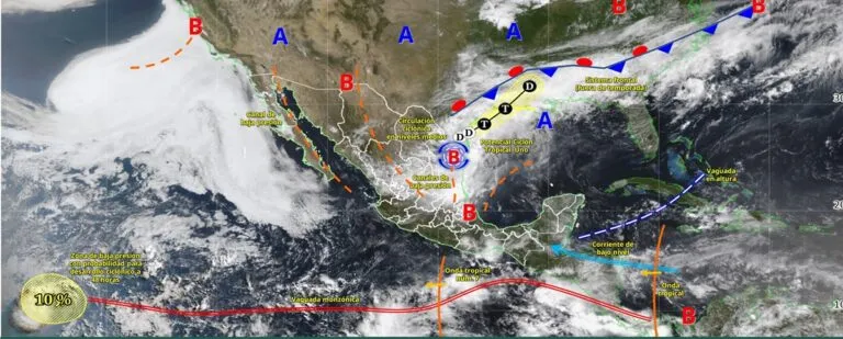 Posible ciclón tropical amenaza con lluvias intensas en el noreste del país