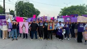 Madre de Dafne encabeza marcha en Tamaulipas para exigir justicia