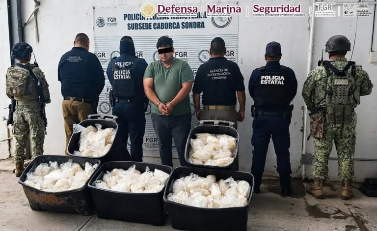 En Sonora aseguraron 200 kilos de metanfetamina ocultos en carretes industriales