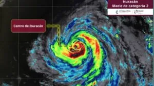 Marie provocará esta noche lluvias intensas en Baja California Sur