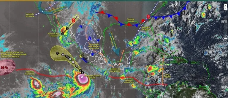 Polo, huracán categoría 1, se localizó a 20 km al sur de Guaymas, Sonora