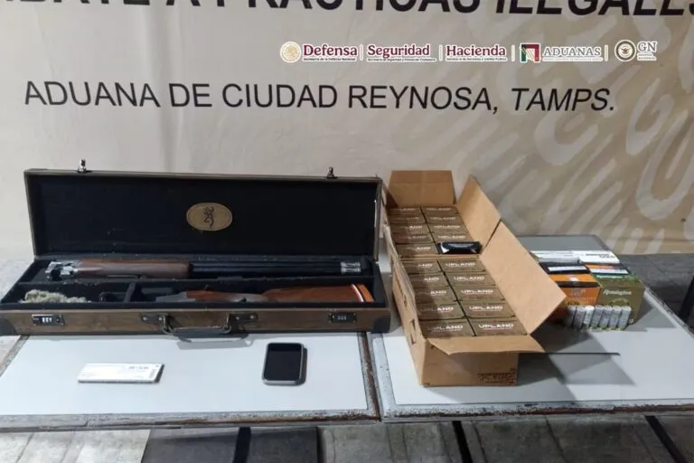 Aseguran armas de fuego y más de 600 cartuchos aduanas de Chihuahua y Tamaulipas